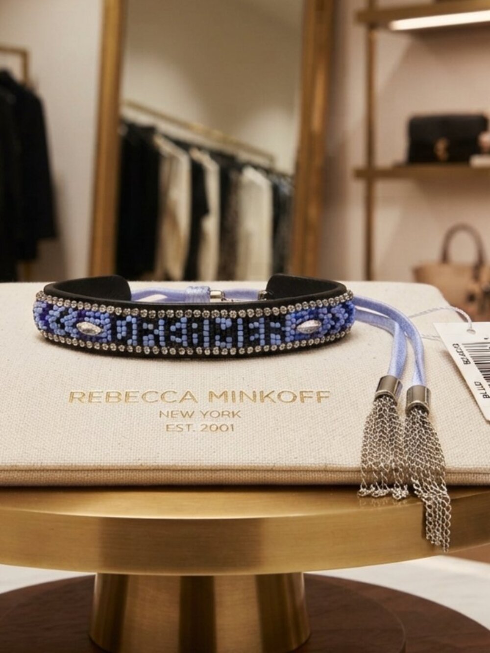 Rebecca Minkoff "Dreamer" Seed Bead Leather (Blue Multi) Bracelet